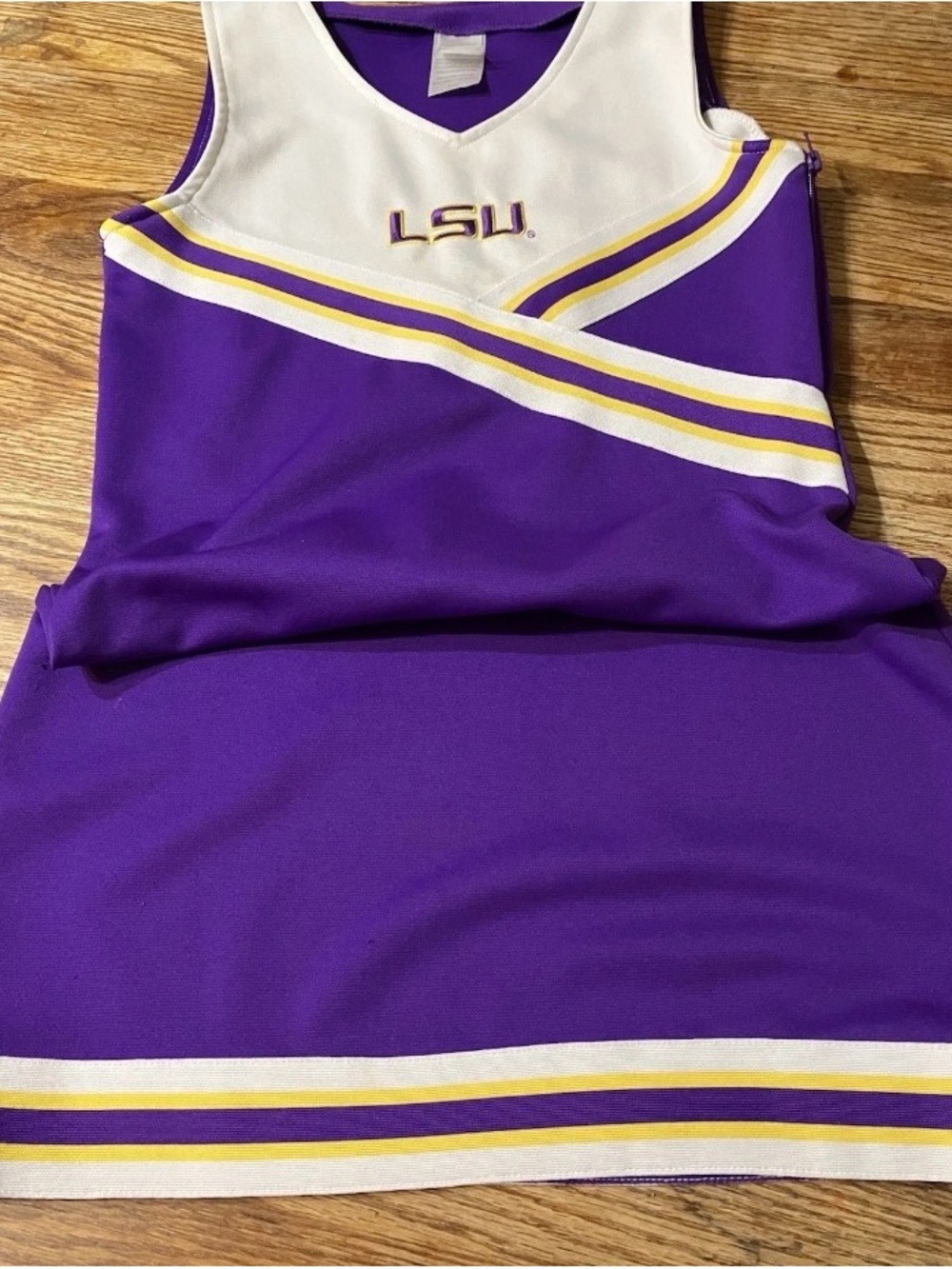 LSU Girls' Purple Cheer Dress with White & Gold Trim